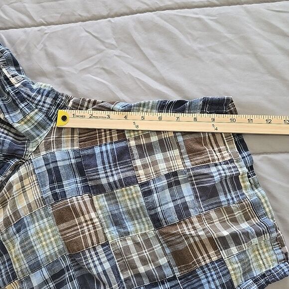 Casuals Roundtree & Yorke Mens 36 Plaid Patchwork Shorts Cotton Preppy Boho - Picture 5 of 8